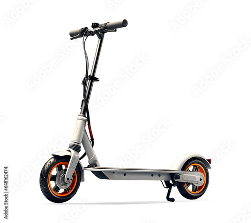 Electric Kick Scooter isolated on a white background, modern urban transporting concept, realistic design illustration, generative ai