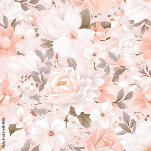 seamless background with pink flowers