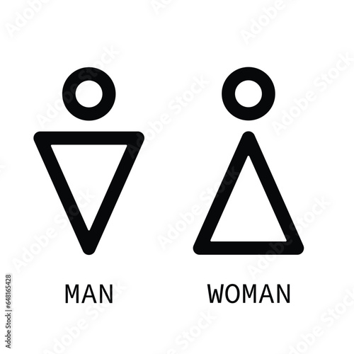 toilet vector icons set, male or female symbol. Simple and minimalist basic sign icon restroom. 