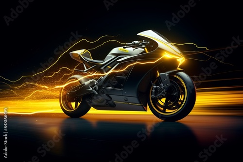 Motorcycle in motion on Road  Thunder  sports Bike  Motogp  smoke  Rider  Riding  night view