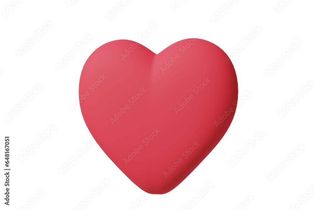3d heart feeling for graphic element, web element isolated on white background illustration. simple minimal icons use for valentine concept. 3d rendering.