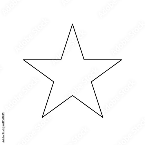 A large black outline star symbol on the center. Illustration on transparent background
