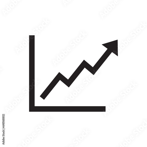 Growth graph icon vector isolated on white background. Line chart sign symbol