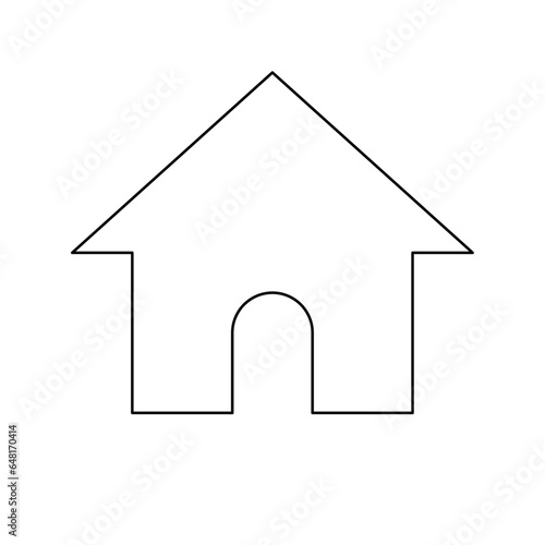 A large black outline kennel symbol on the center. Vector illustration on white background