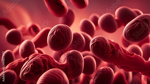Inside red blood cells, blood, nerves high quality background