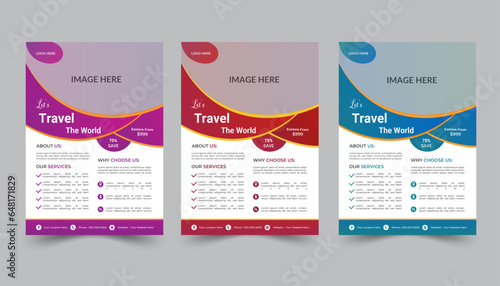 Eye catching Travel Flyer. Bundle Flyer design presentation. Professional flyer.