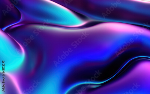 Futuristic Design: Smooth Flowing Shapes in pink and blue Transparent Glass 3D Render