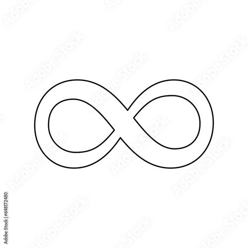 A large black outline infinity symbol on the center. Illustration on transparent background