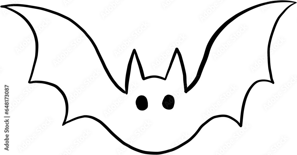freehand drawing of halloween bat flat design. freehand drawing of halloween bat flat design.
