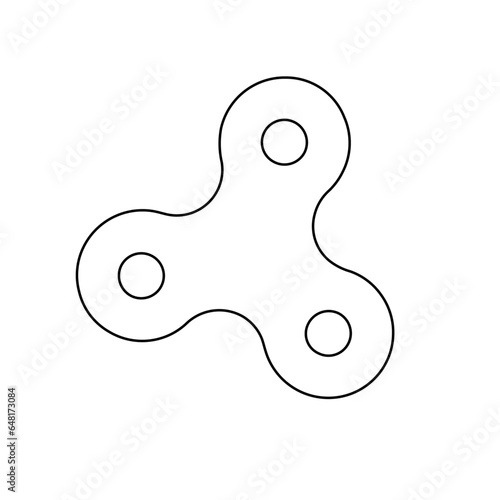 A large black outline spinner symbol on the center. Vector illustration on white background