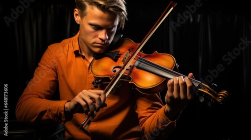 A musician playing the violin