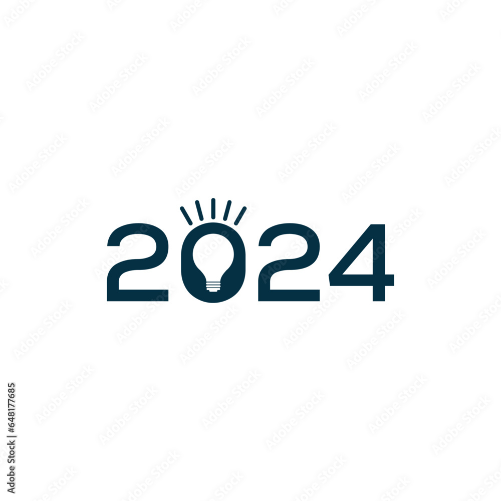 creative 2024 letter with bulb logo vector icon template creative 2024 letter with bulb logo vector icon template