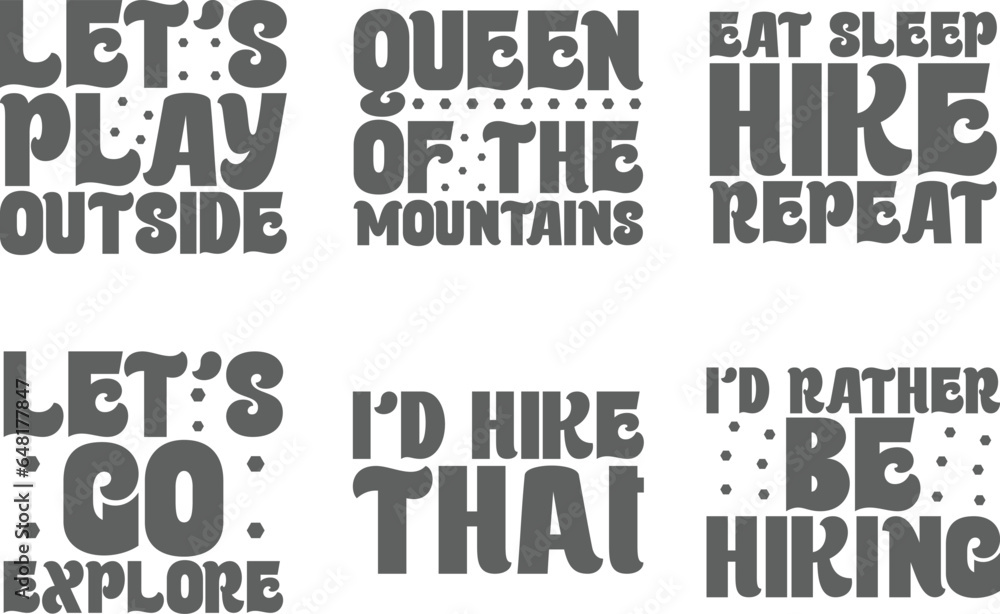 Obraz premium Hiking retro svg design bundle