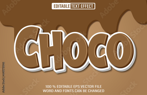 Choco editable text effect 3d style template