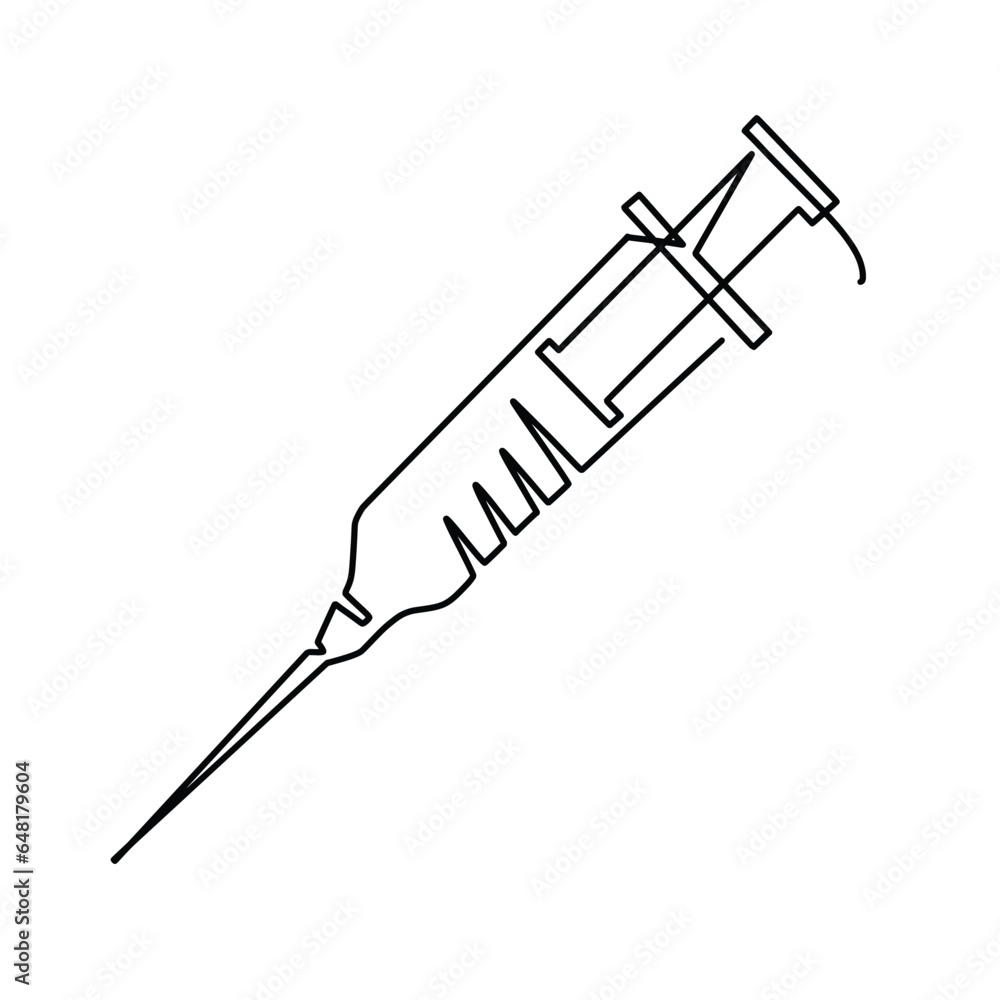 Vector continuous one line injection illustration Vector continuous one line injection illustration