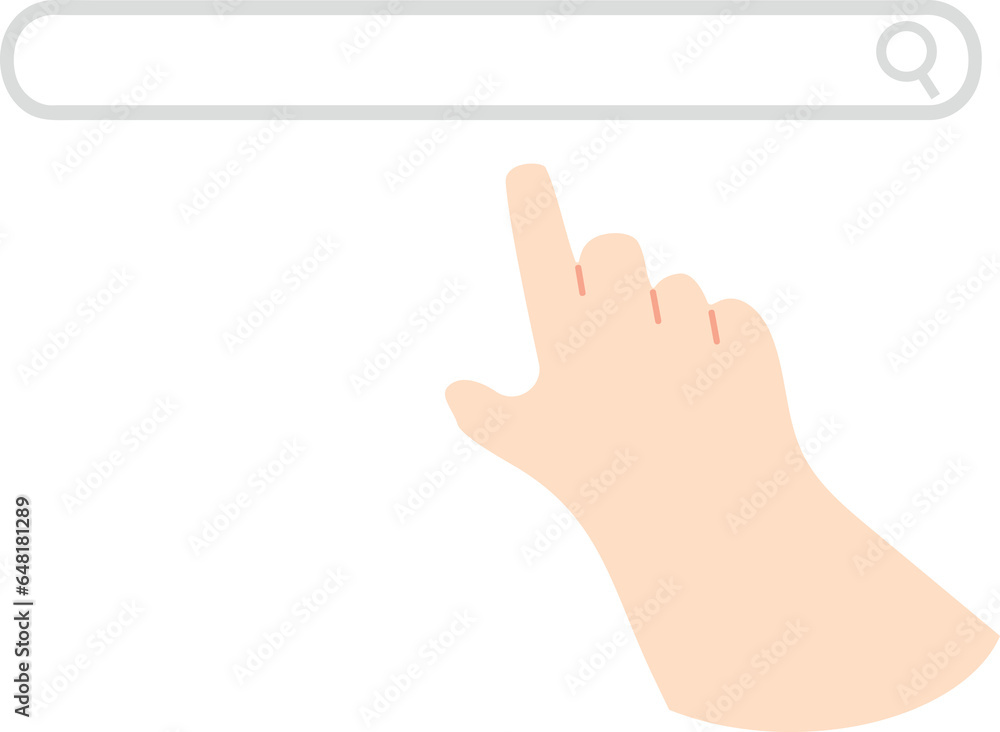Concept of hand search icon Concept of hand search icon