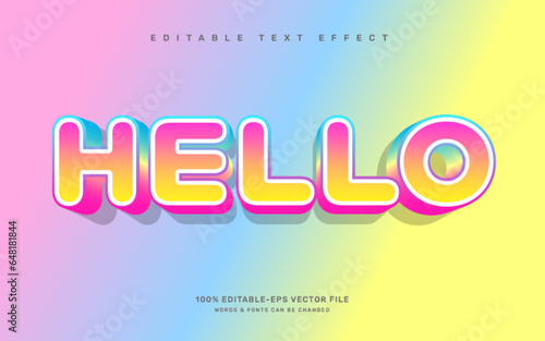 Hello rainbow editable text effect template