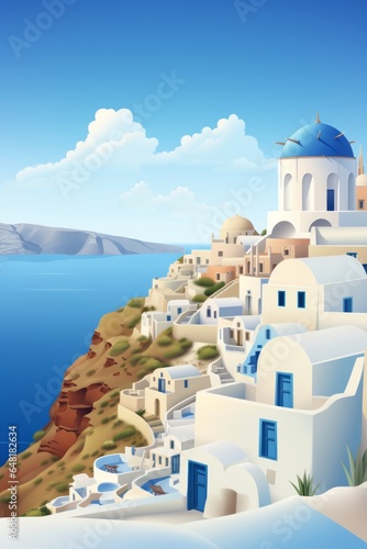 Greece retro travel poster