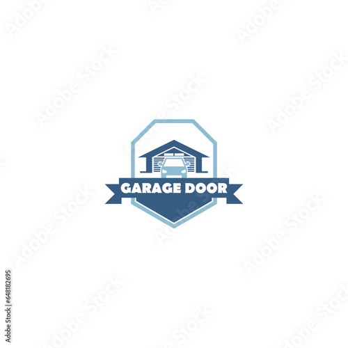 Garage door logo flat design style isolated on white background. Car garage icon
