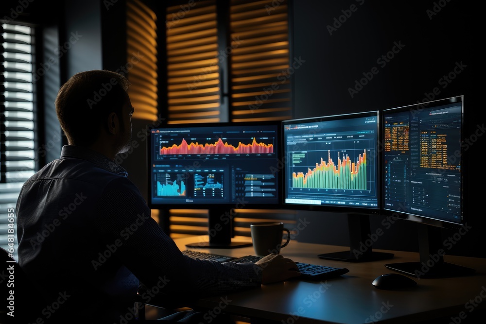 Market Analytics with Multi-Monitor Setup Market Analytics with Multi-Monitor Setup