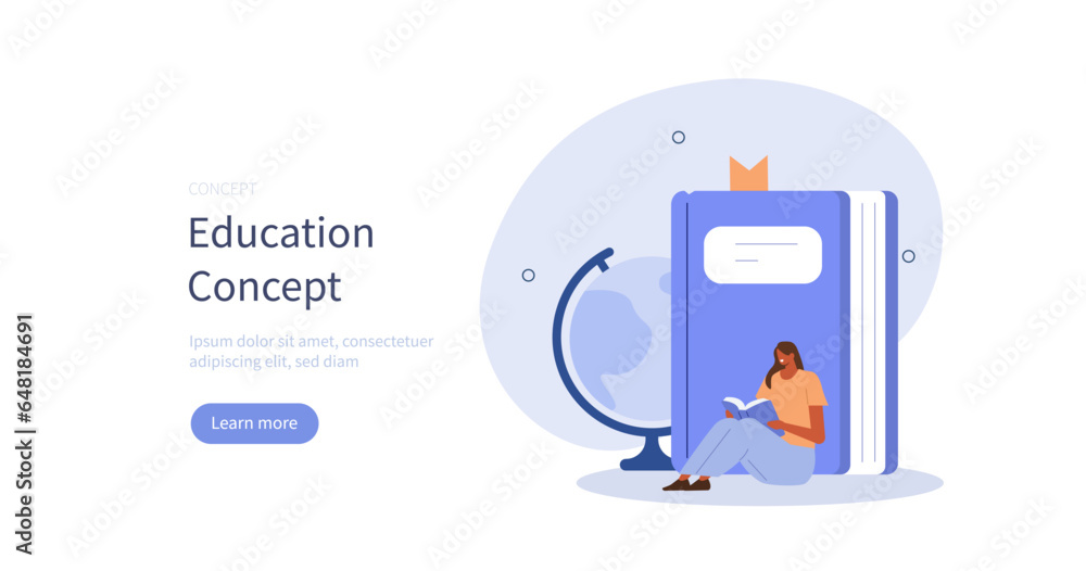 Student learning. Character studying with educational books on various subjects. Education and knowledge concept. Vector illustration.
Student learning. Character studying with educational books on various subjects. Education and knowledge concept. Vector illustration.