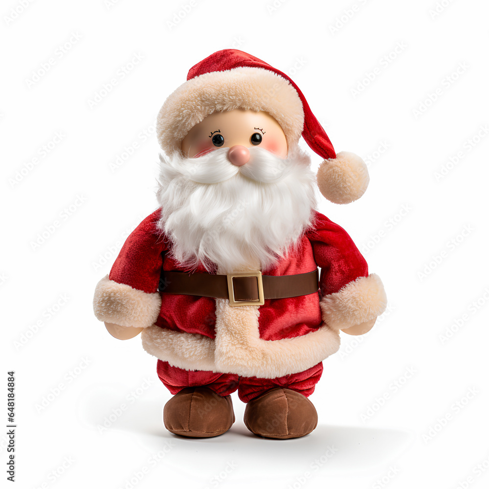 Santa Claus doll toy Christmas concept isolated on white background Santa Claus doll toy Christmas concept isolated on white background