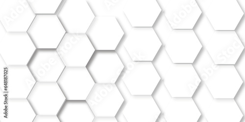 Abstract background with hexagons Abstract hexagon polygonal pattern background vector. seamless bright white abstract honeycomb background.  