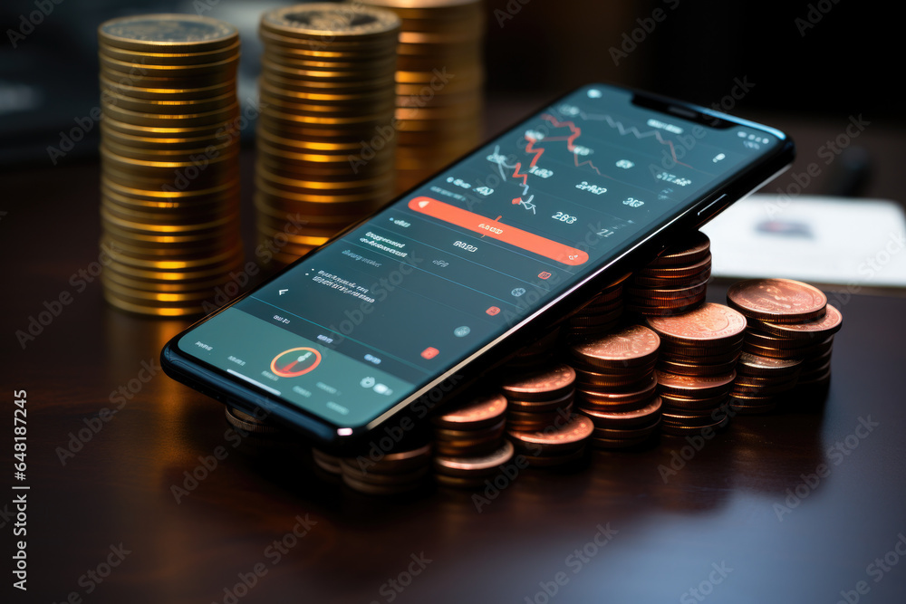 A digital wallet app on a smartphone, representing easy access to cryptocurrency assets. Generative Ai. A digital wallet app on a smartphone, representing easy access to cryptocurrency assets. Generative Ai.