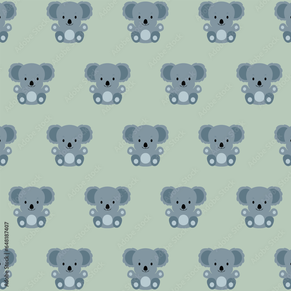 Vector cute koala cartoon faces animals seamless pattern Vector cute koala cartoon faces animals seamless pattern
