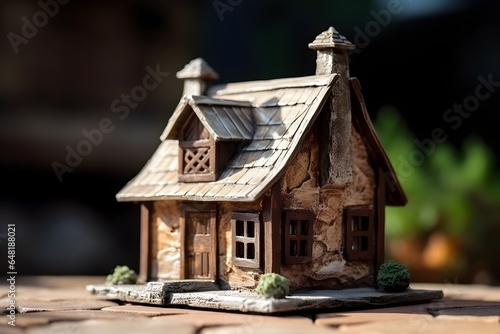 miniature antique old style house building