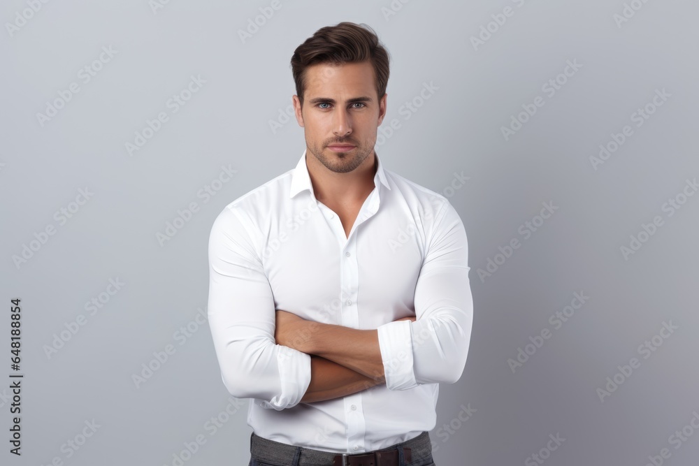 Handsome young man in white shirt Handsome young man in white shirt