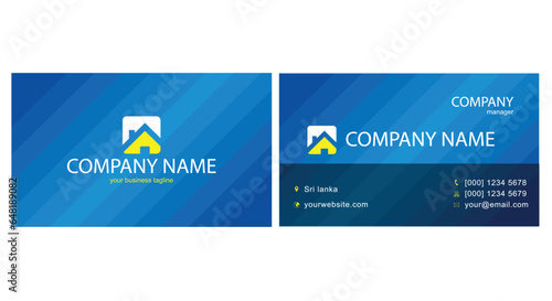 blue brochure template Professional and designer business card set or visiting card set.
