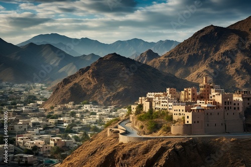 Scenic view of Taif city, Saudi Arabia. Generative AI photo