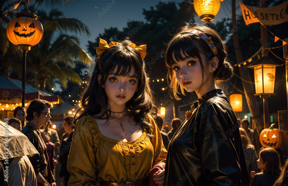 Beautiful girl at the Halloween festival. Sweet and attractive girl walking around at halloween event. Beautiful girl at the Halloween festival. Sweet and attractive girl walking around at halloween event.