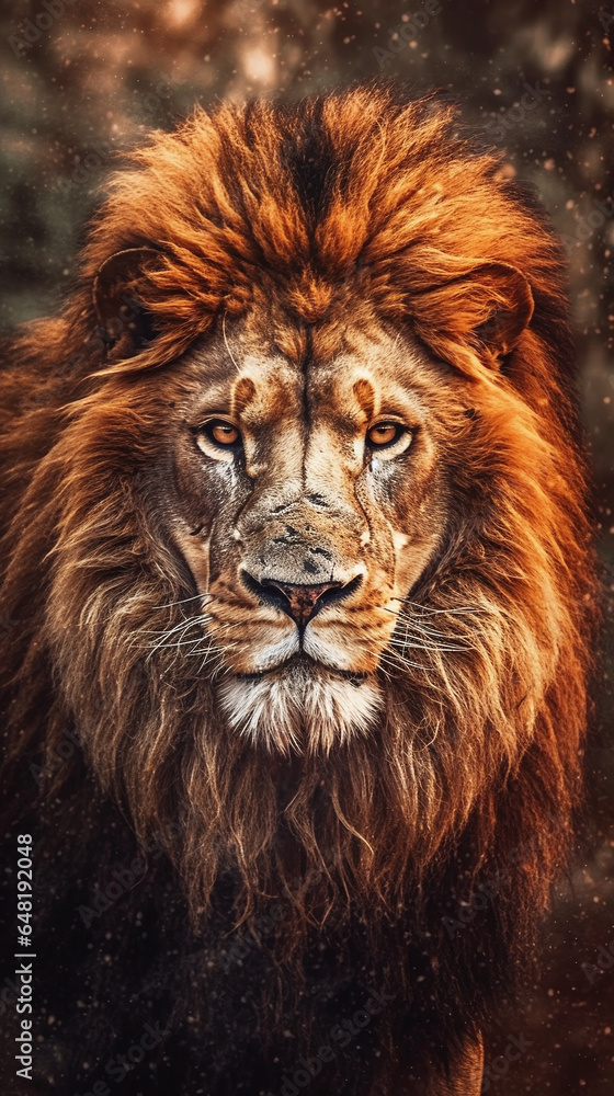Portrait of a Lion, created with Generative Ai technology	
