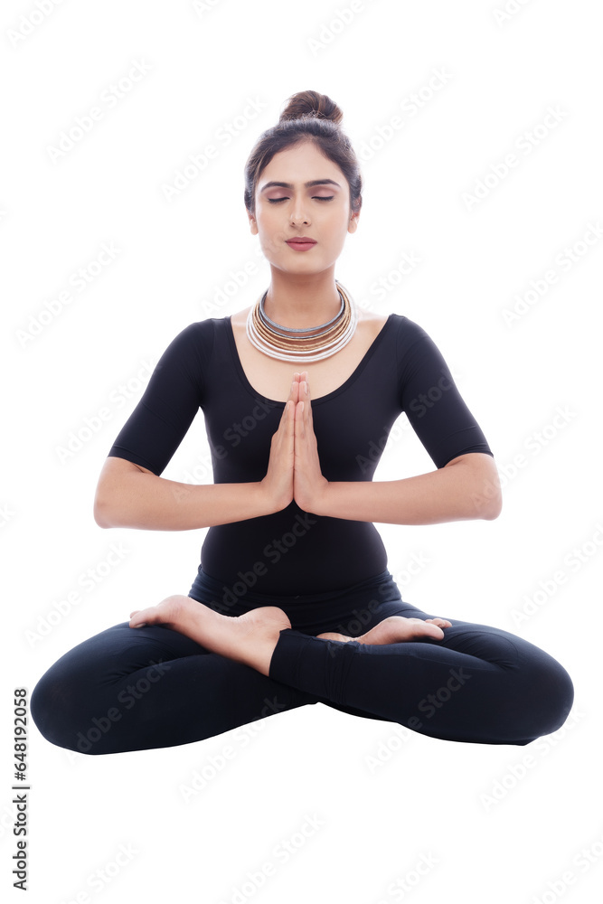 Young Indian female practising Yoga and fitness exercise Young Indian female practising Yoga and fitness exercise