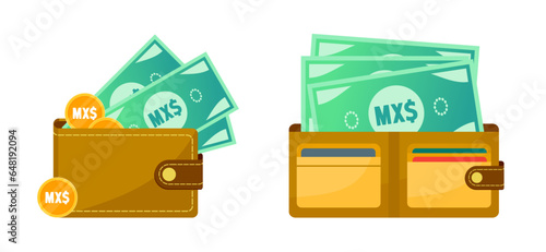 Wallet Full of Mexican Peso Money