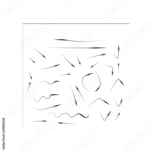 Sketch line arrow element. Hand-drawn doodle sketch style. Arrow  brush decoration. Vector illustration
