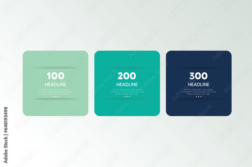Three step template for presentation. 3 steps options, elements, infographic. Three step template for presentation. 3 steps options, elements, infographic.