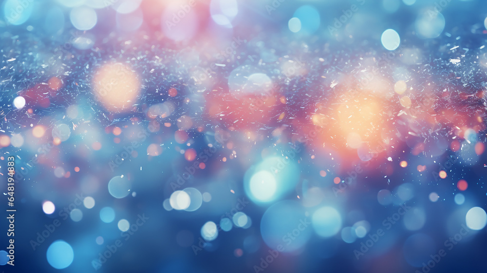 Blurred lights background with snow. Glitter confetti bokeh background. Generative AI Blurred lights background with snow. Glitter confetti bokeh background. Generative AI