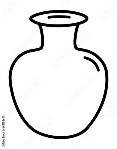 Vase - Outline Plant Pottery and Ceramic Vectors for Putting Trees and Flowers in the Living Room, Dining Room, Bedroom, and Restaurant
 photo