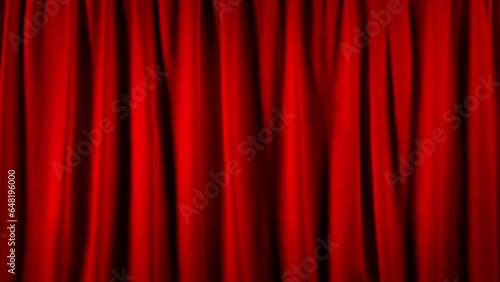 Red Theater Curtain On Stage
 photo