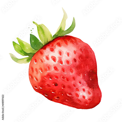 watercolor clipart fruit strawberry isolated on white
