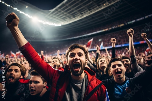 Passionate Fan in the Stadium. Generative Ai