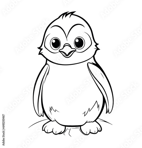 Penguin coloring page - coloring book for kids