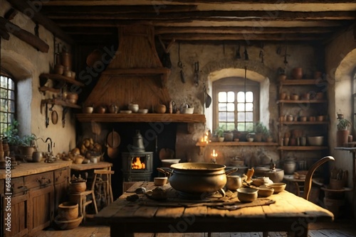 Tudor and medieval style cooking room