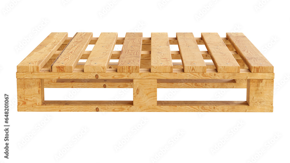 Wooden pallet in realistic in on transparent background in 3d render Wooden pallet in realistic in on transparent background in 3d render