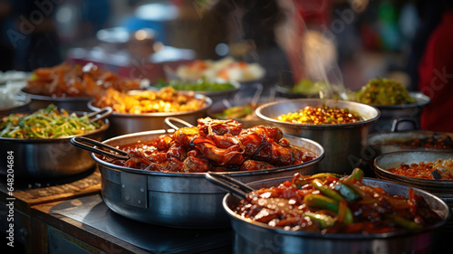 Variety of Asian Street Food Delicacies