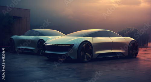 futuristic electric car concept and showroom, sci fi vehicle concept, luxury automobile with creative design, generative AI © goami