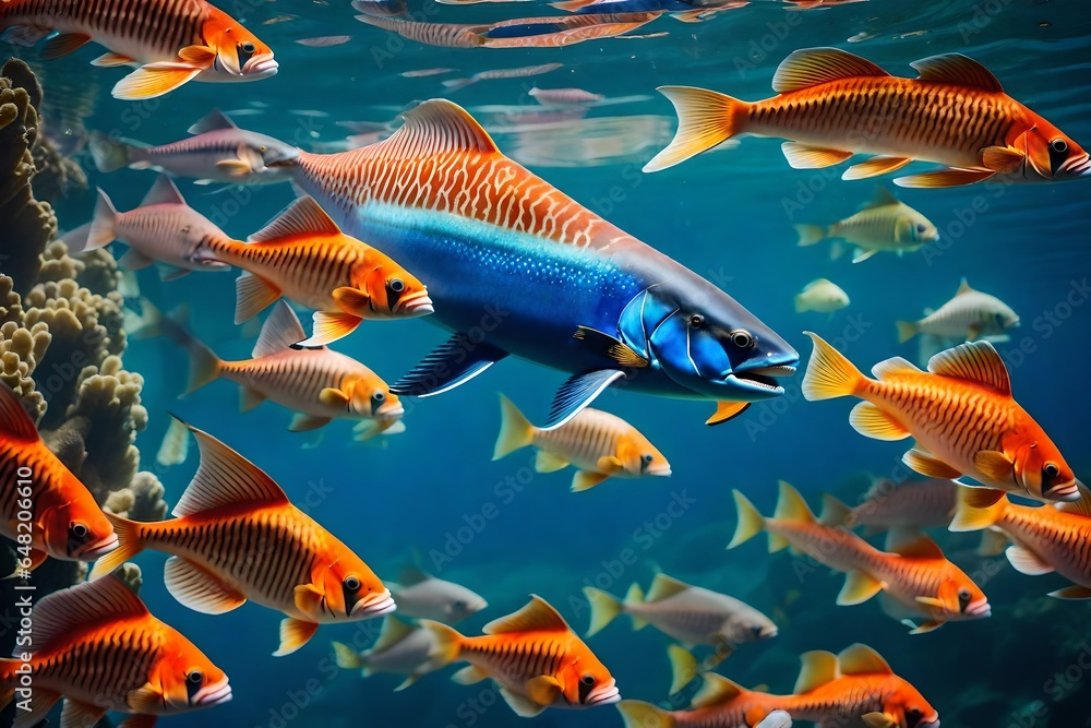 fish in aquarium generated by AI technology fish in aquarium generated by AI technology